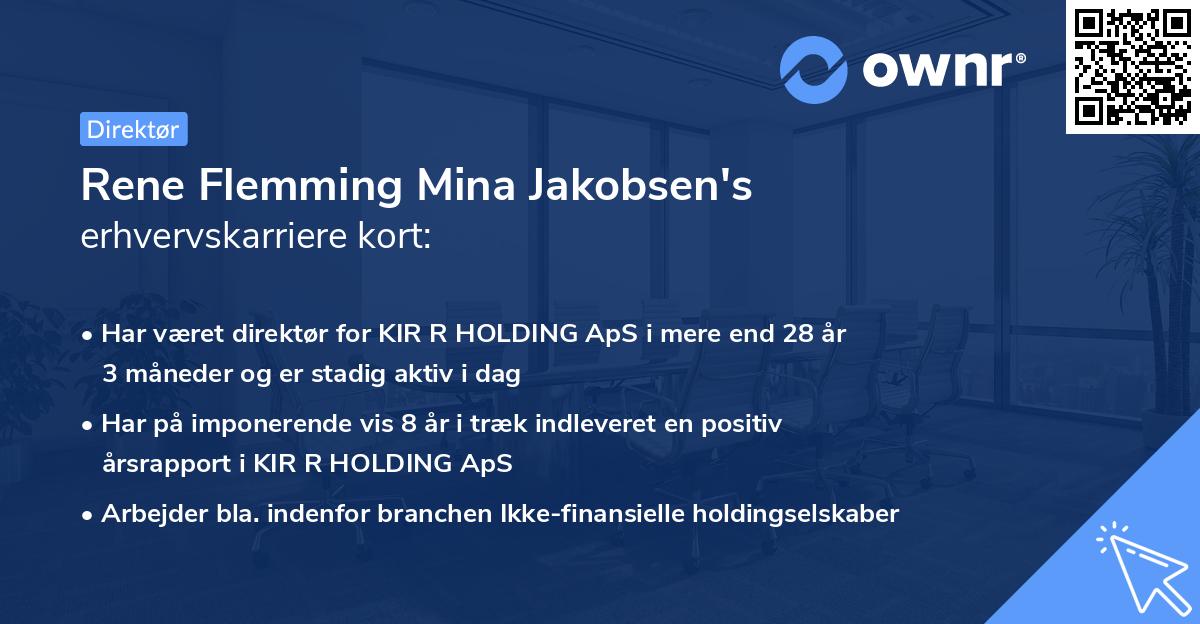Rene Flemming Mina Jakobsen's erhvervskarriere kort