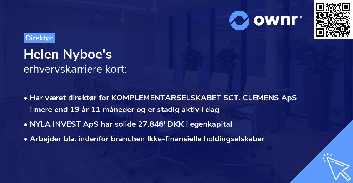 Helen Nyboe's erhvervskarriere kort