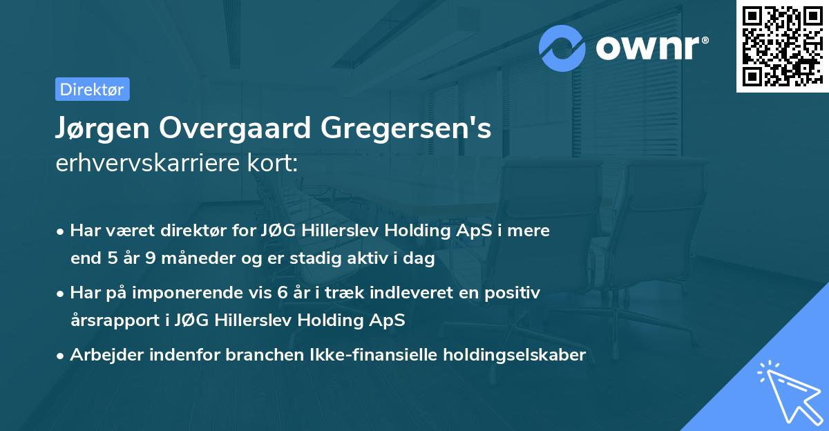 Jørgen Overgaard Gregersen's erhvervskarriere kort