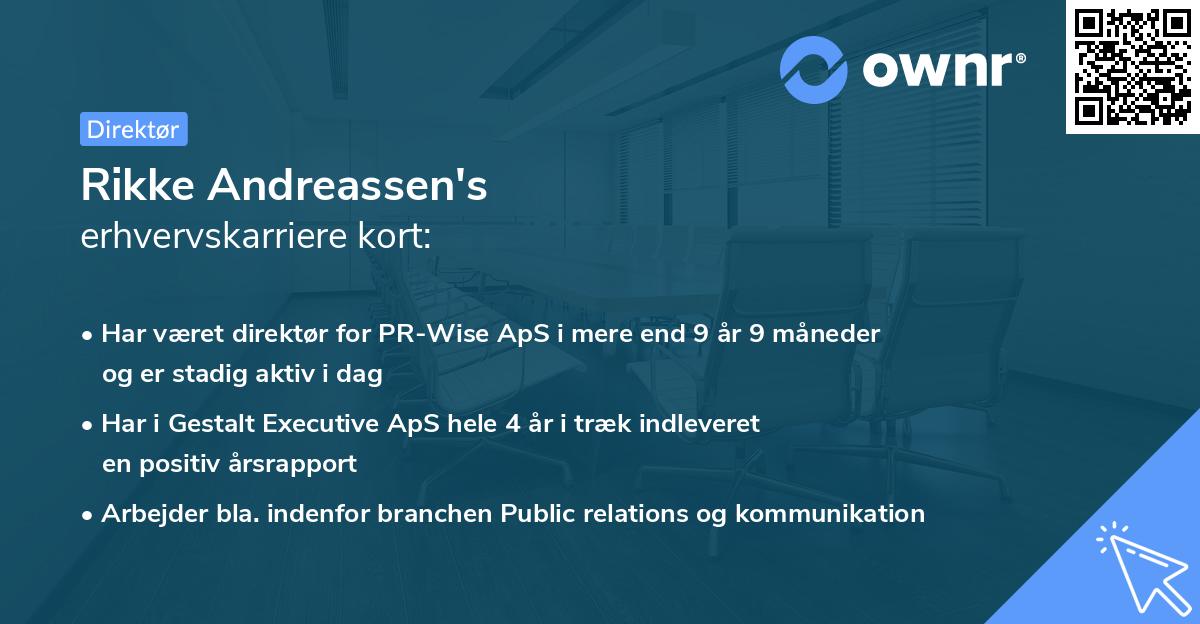 Rikke Andreassen's erhvervskarriere kort