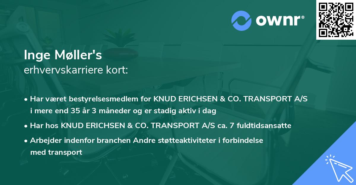 Inge Møller's erhvervskarriere kort