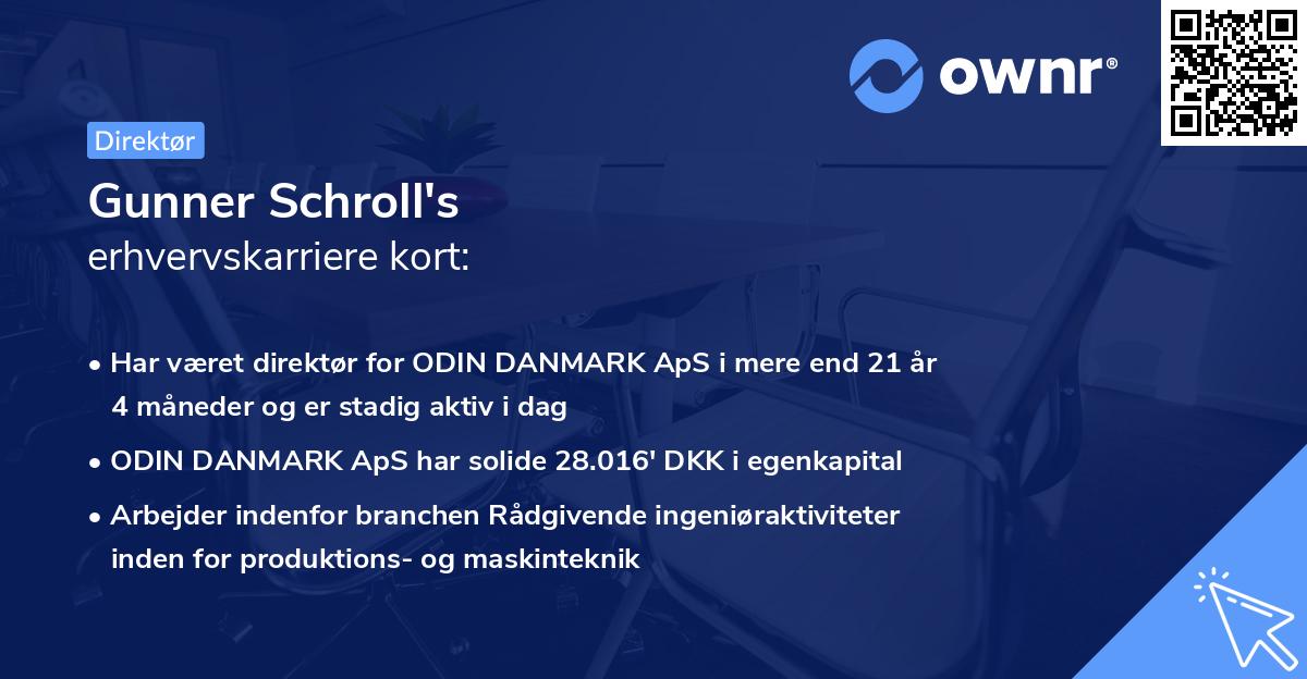 Gunner Schroll's erhvervskarriere kort