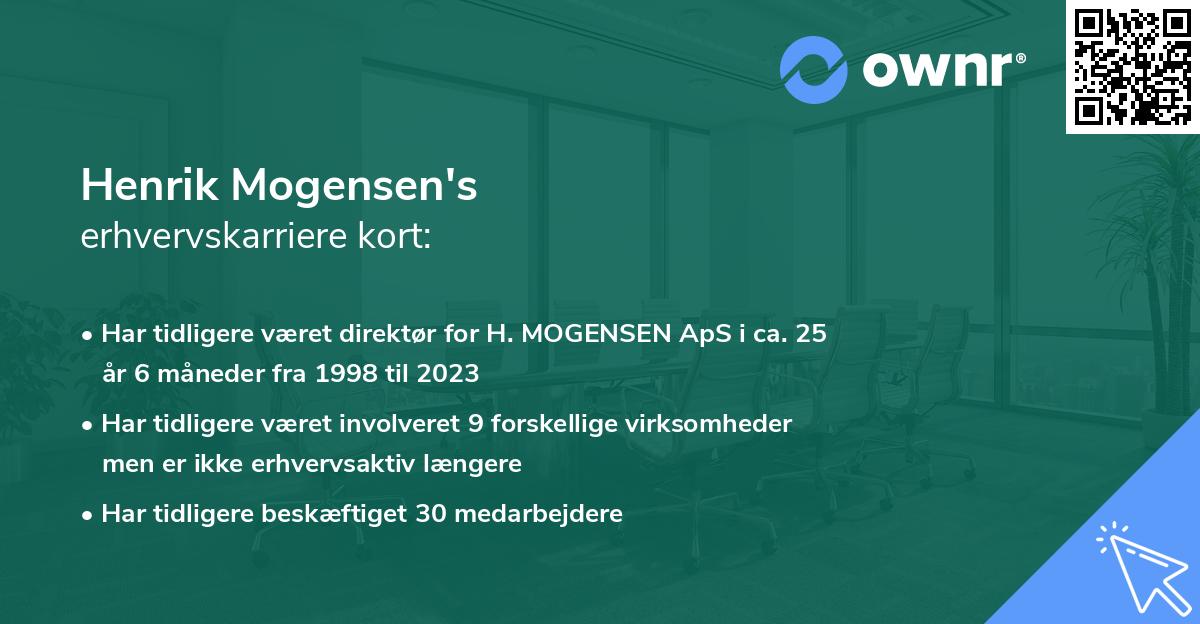 Henrik Mogensen's erhvervskarriere kort