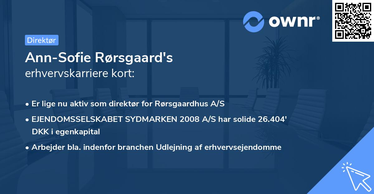 Ann-Sofie Rørsgaard's erhvervskarriere kort