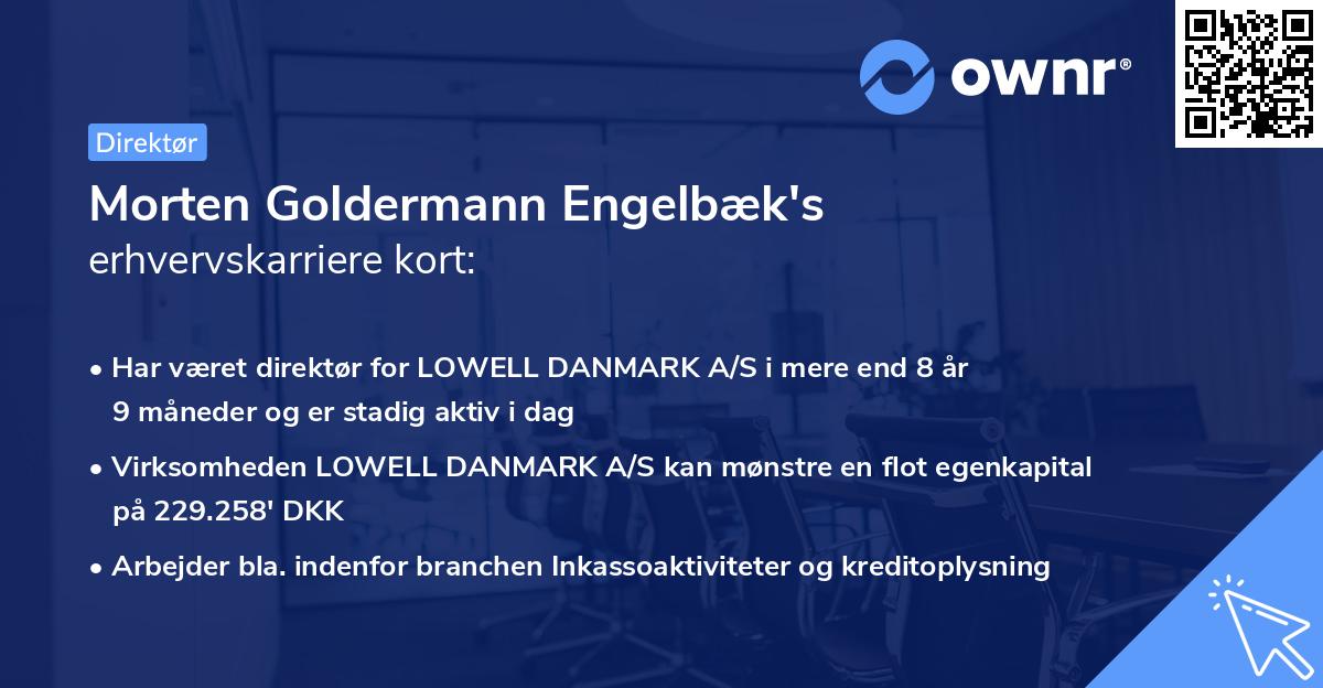 Morten Goldermann Engelbæk's erhvervskarriere kort