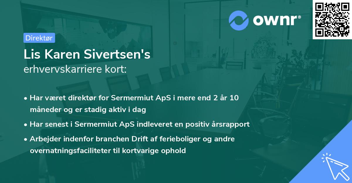 Lis Karen Sivertsen's erhvervskarriere kort