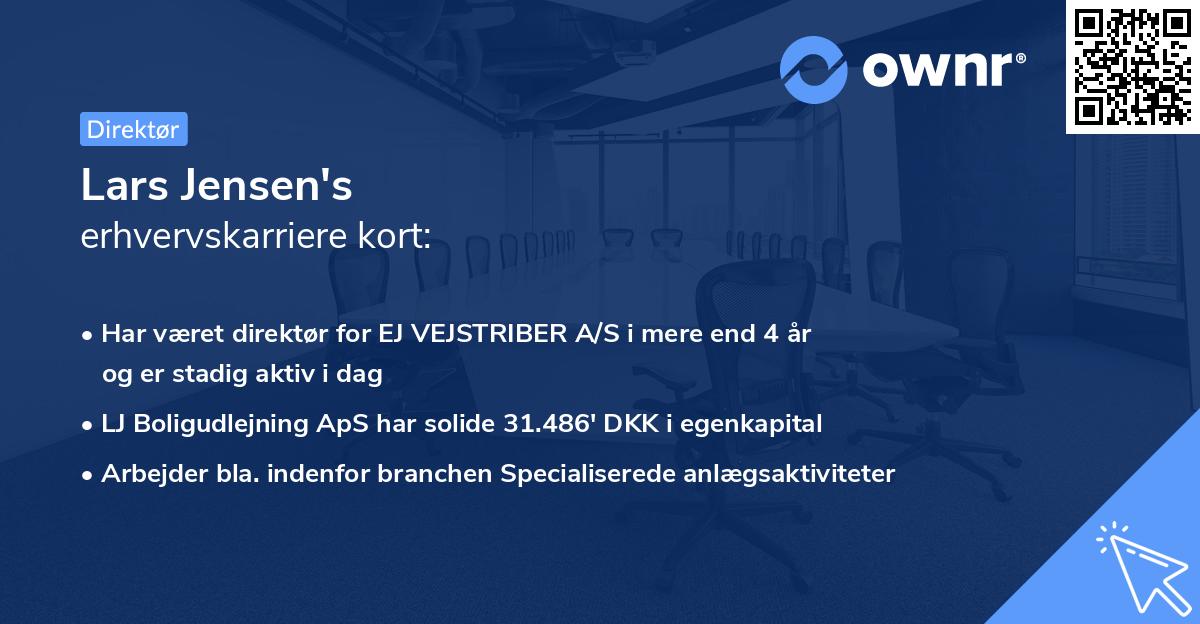 Lars Jensen's erhvervskarriere kort