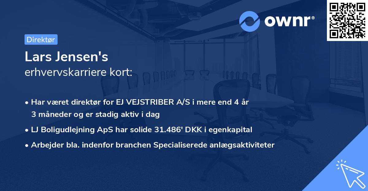 Lars Jensen's erhvervskarriere kort