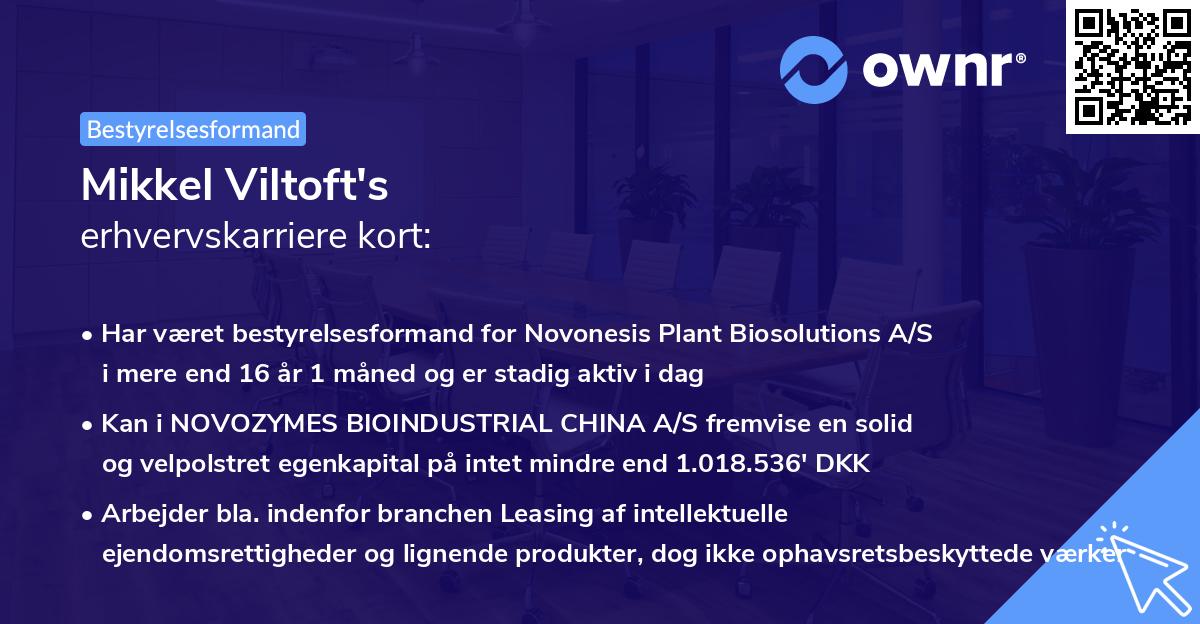 Mikkel Viltoft's erhvervskarriere kort