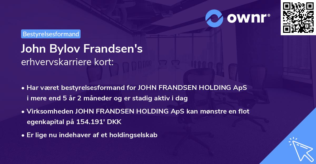 John Bylov Frandsen's erhvervskarriere kort