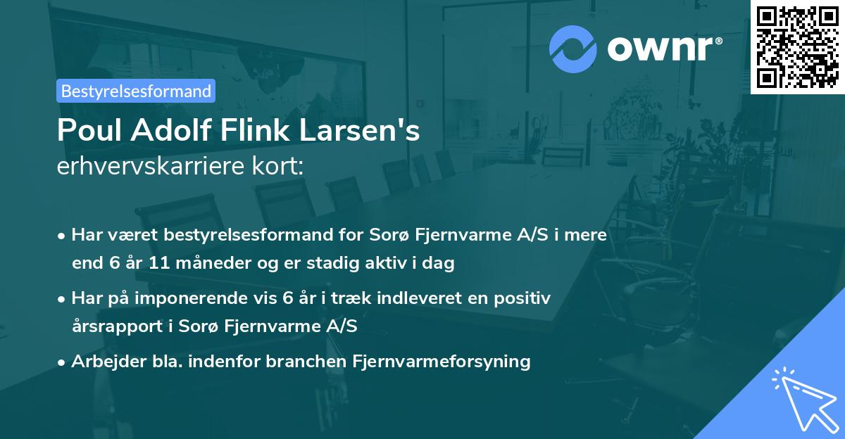 Poul Adolf Flink Larsen's erhvervskarriere kort