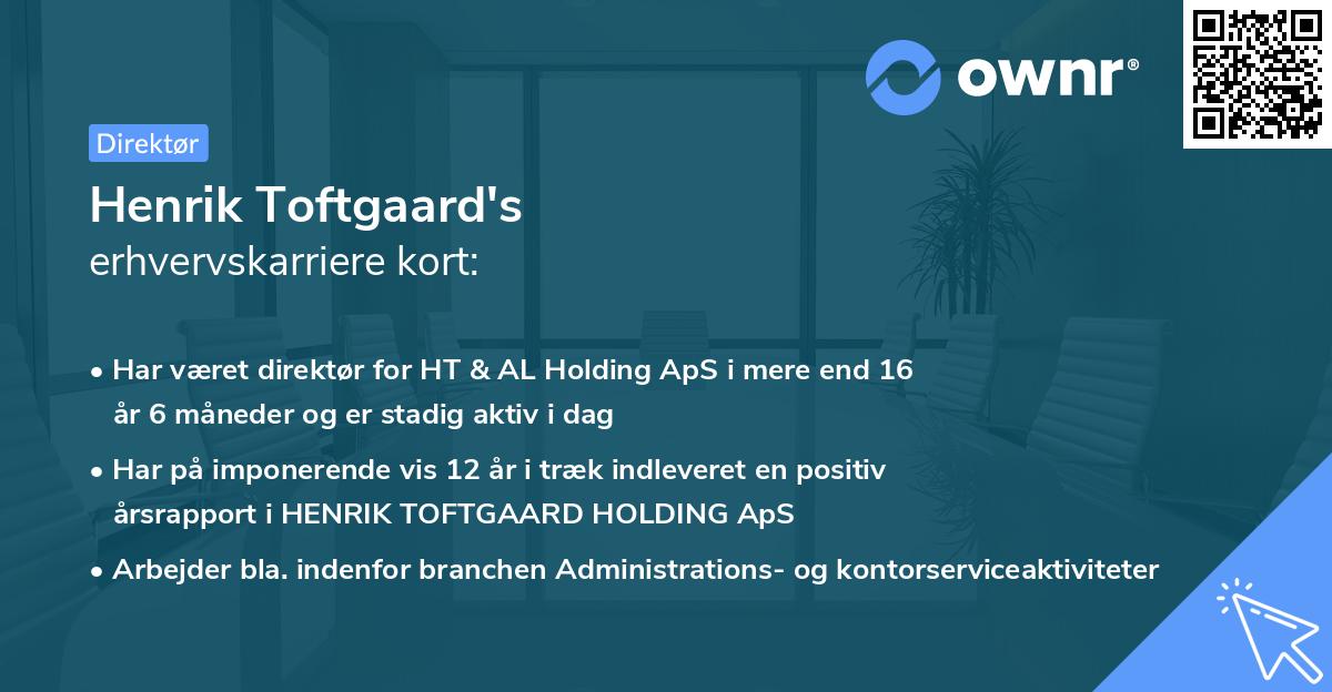 Henrik Toftgaard's erhvervskarriere kort