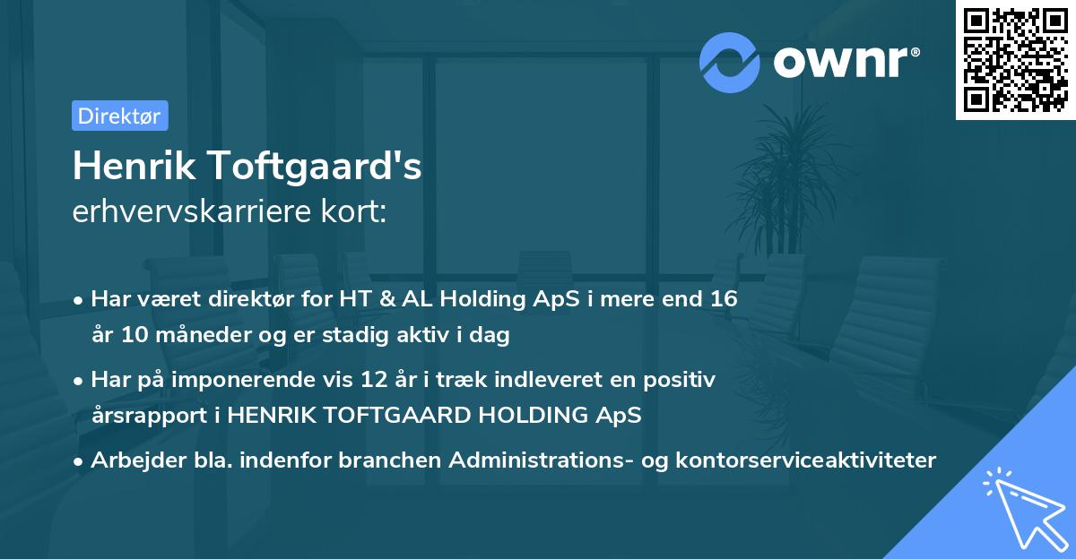 Henrik Toftgaard's erhvervskarriere kort