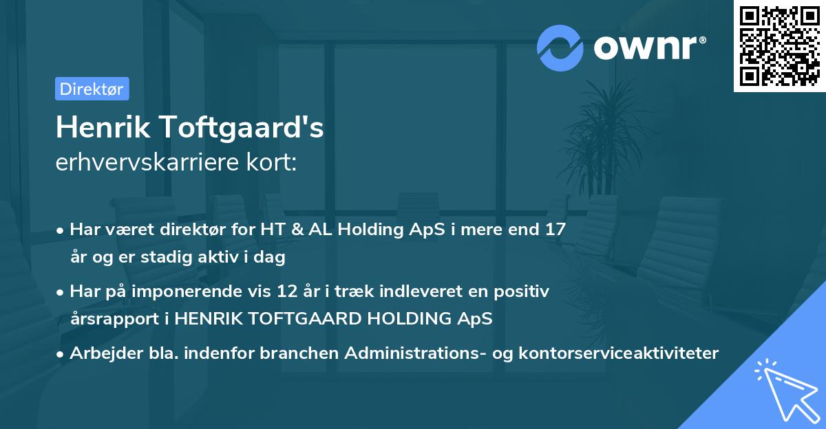 Henrik Toftgaard's erhvervskarriere kort