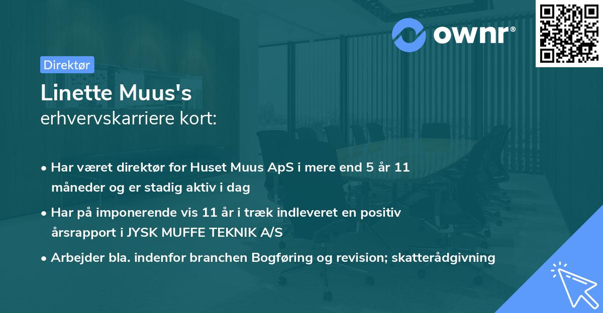 Linette Muus's erhvervskarriere kort