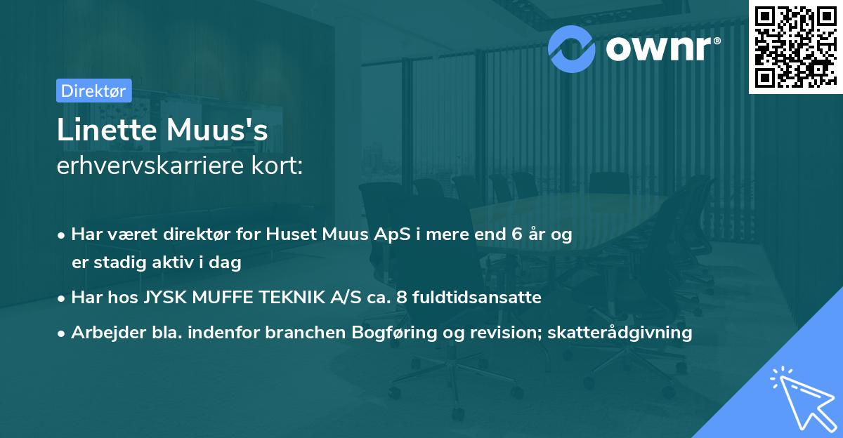 Linette Muus's erhvervskarriere kort