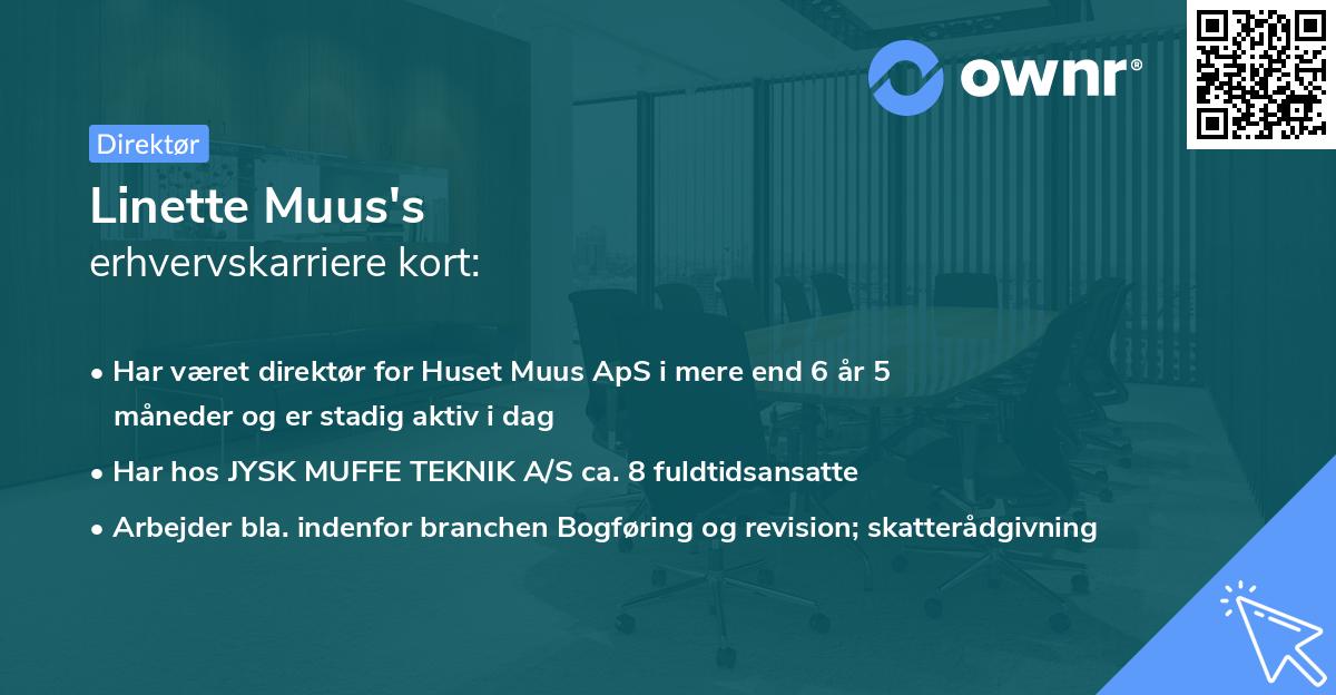 Linette Muus's erhvervskarriere kort