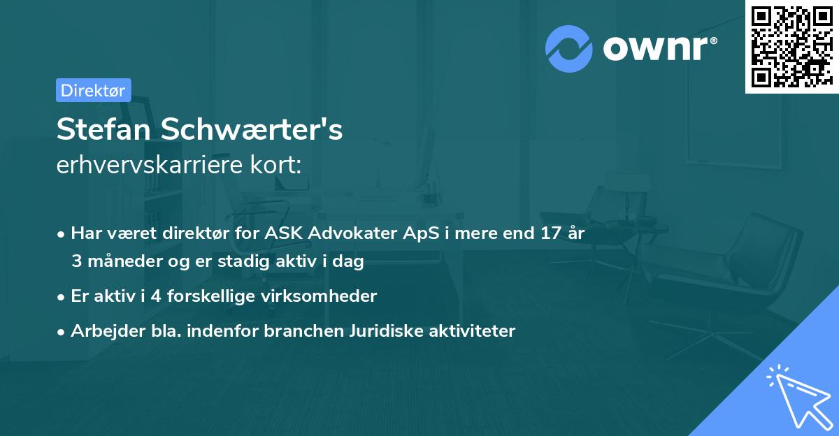 Stefan Schwærter's erhvervskarriere kort