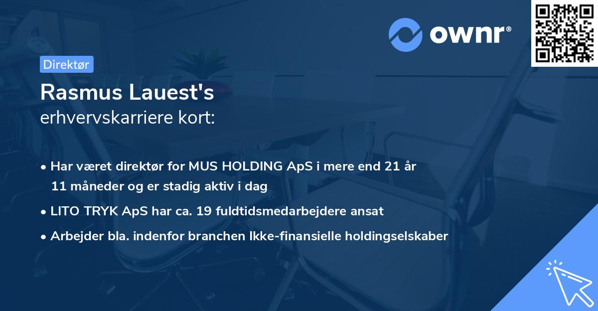Rasmus Lauest's erhvervskarriere kort