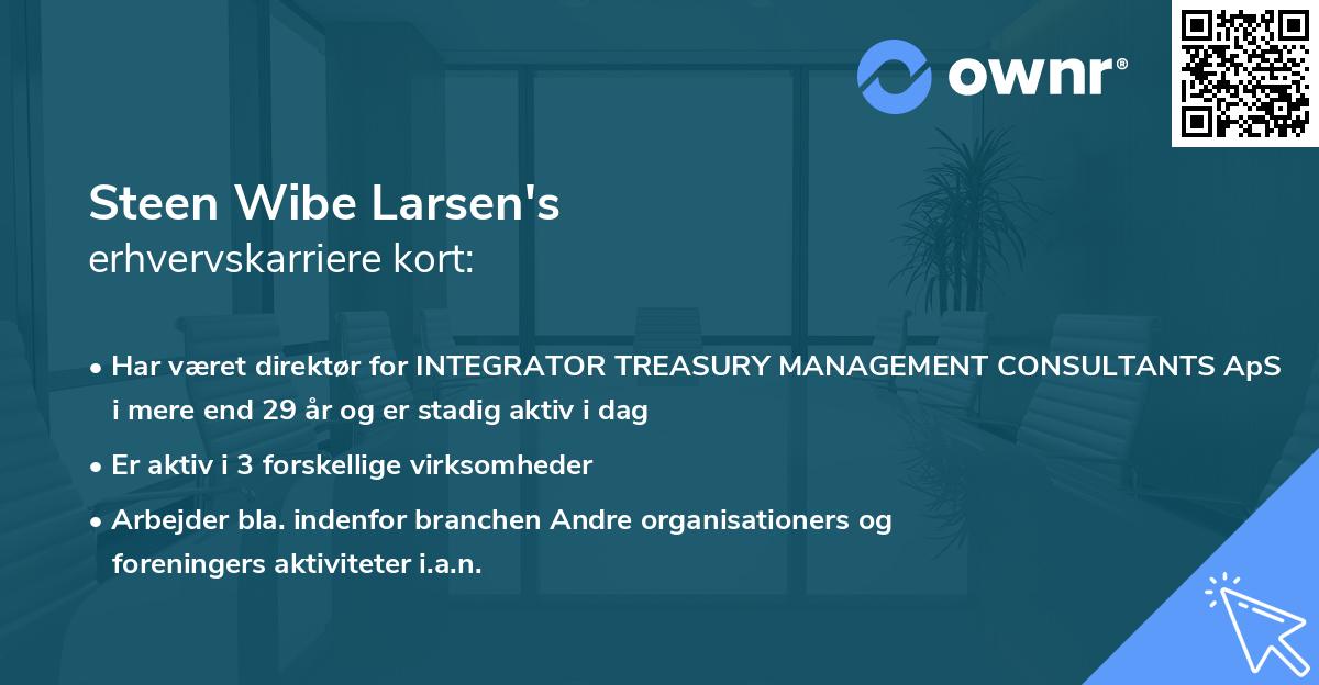 Steen Wibe Larsen's erhvervskarriere kort