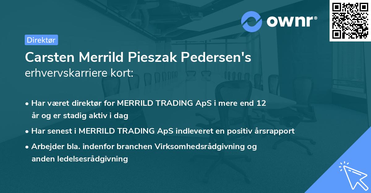 Carsten Merrild Pieszak Pedersen's erhvervskarriere kort