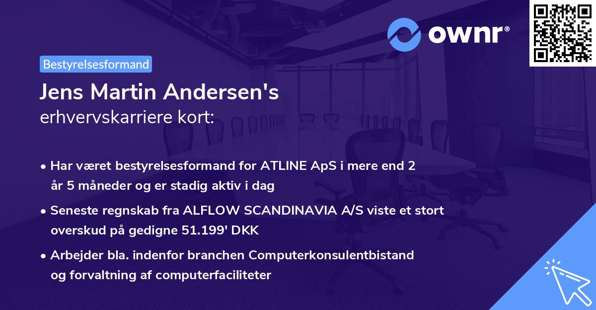 Jens Martin Andersen's erhvervskarriere kort