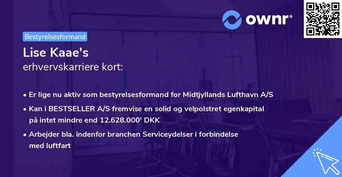 Lise Kaae's erhvervskarriere kort