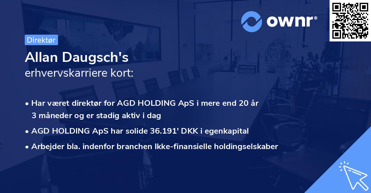 Allan Daugsch's erhvervskarriere kort