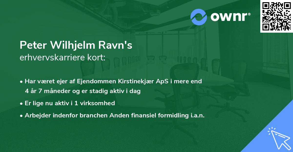 Peter Wilhjelm Ravn's erhvervskarriere kort