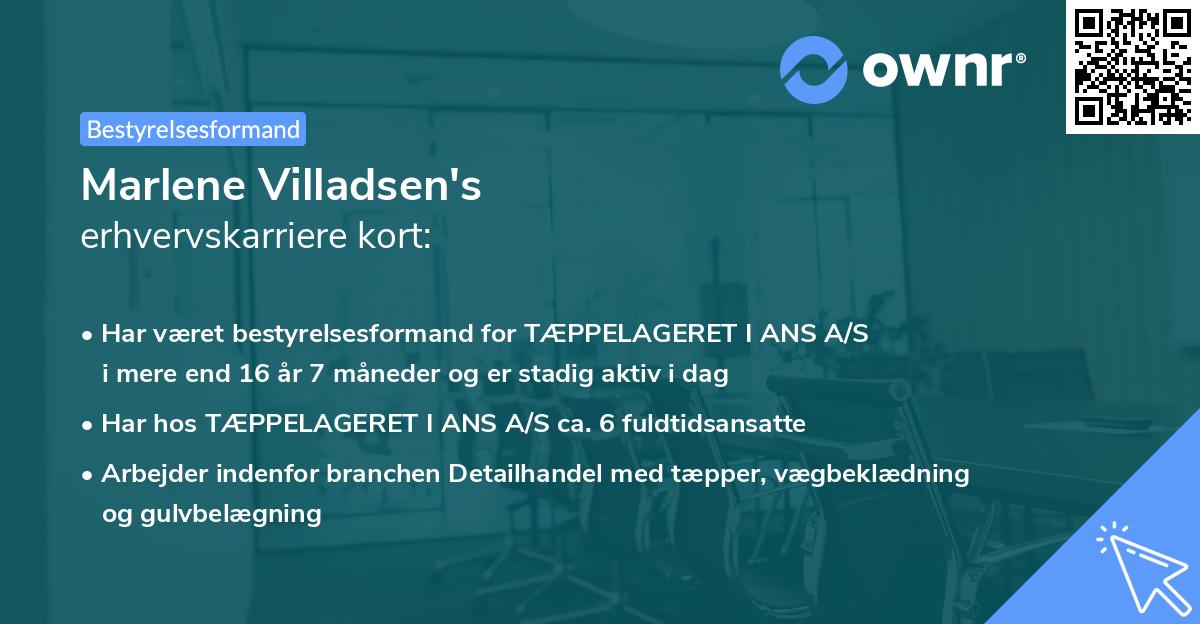 Marlene Villadsen's erhvervskarriere kort