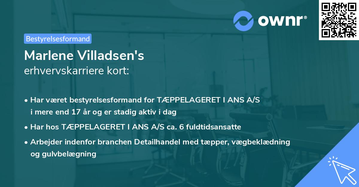 Marlene Villadsen's erhvervskarriere kort