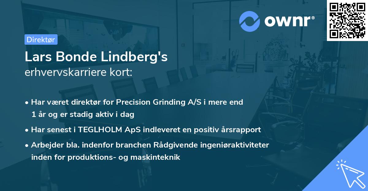 Lars Bonde Lindberg's erhvervskarriere kort