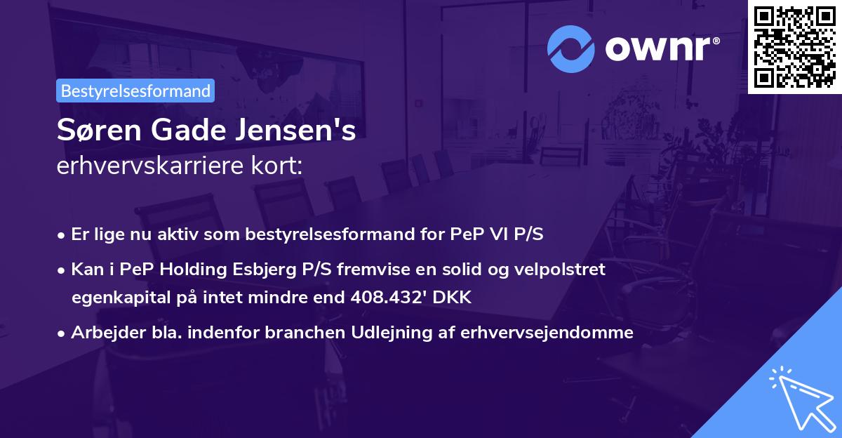 Søren Gade Jensen's erhvervskarriere kort