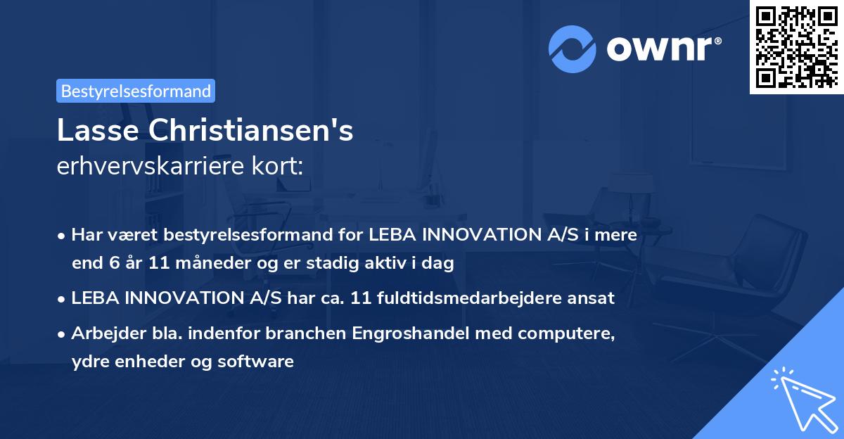 Lasse Christiansen's erhvervskarriere kort