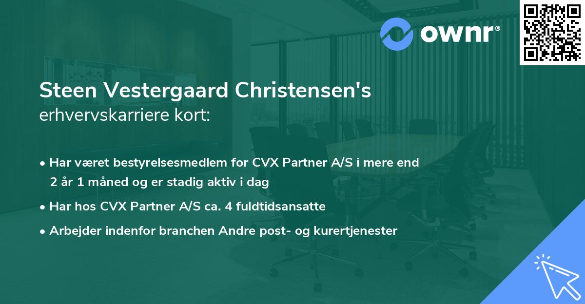 Steen Vestergaard Christensen's erhvervskarriere kort