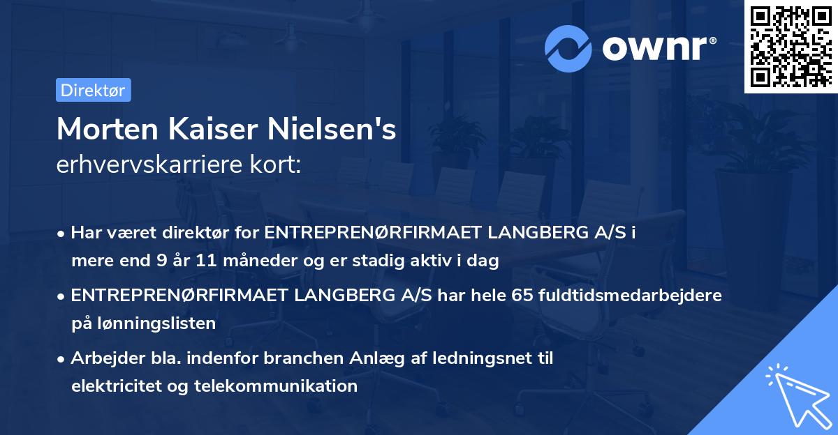 Morten Kaiser Nielsen's erhvervskarriere kort