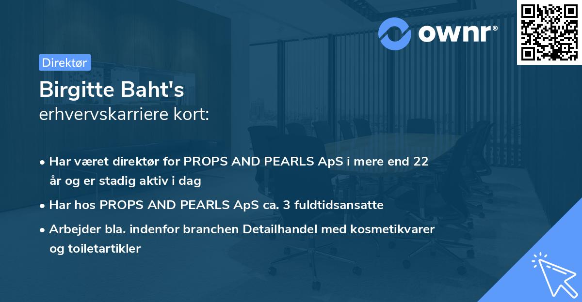 Birgitte Baht's erhvervskarriere kort