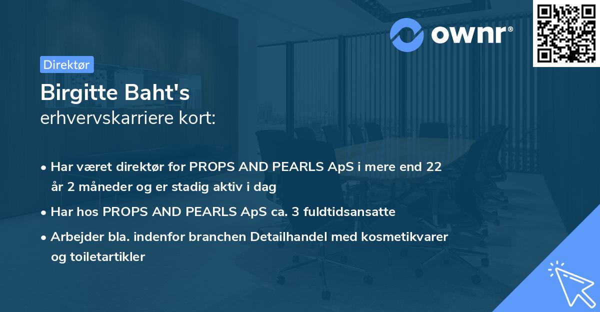 Birgitte Baht's erhvervskarriere kort