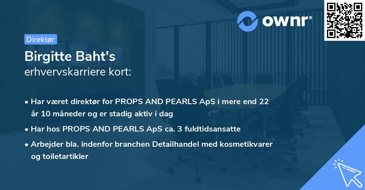 Birgitte Baht's erhvervskarriere kort