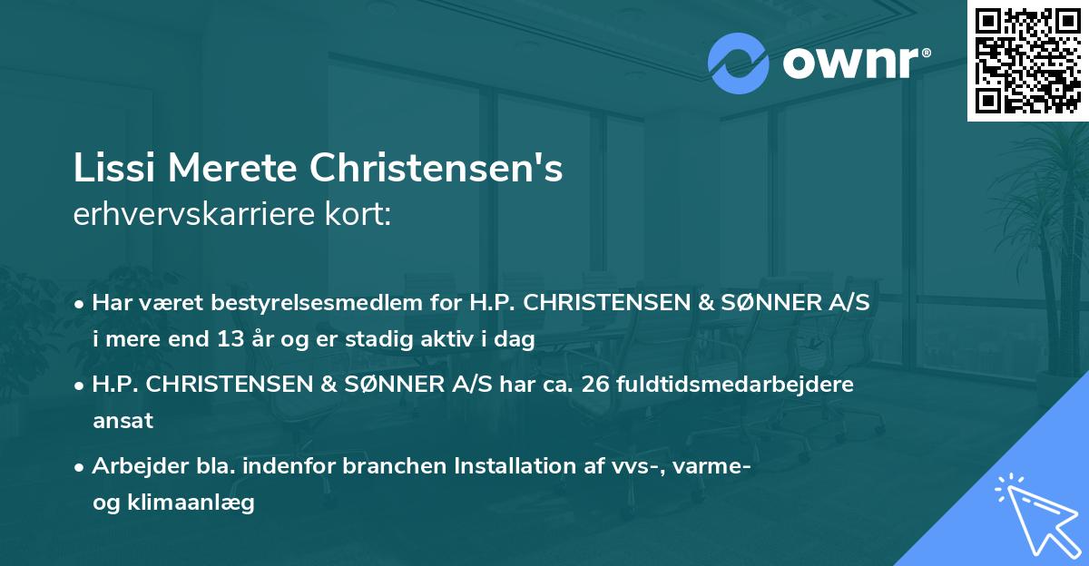 Lissi Merete Christensen's erhvervskarriere kort