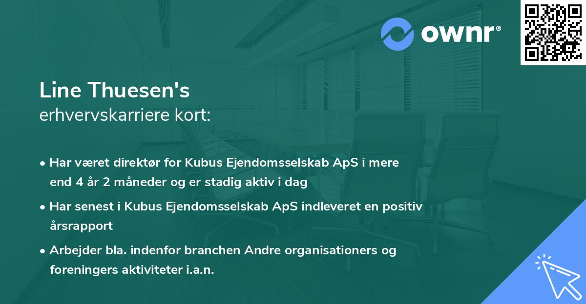 Line Thuesen's erhvervskarriere kort