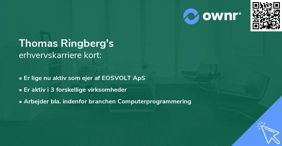 Thomas Ringberg's erhvervskarriere kort