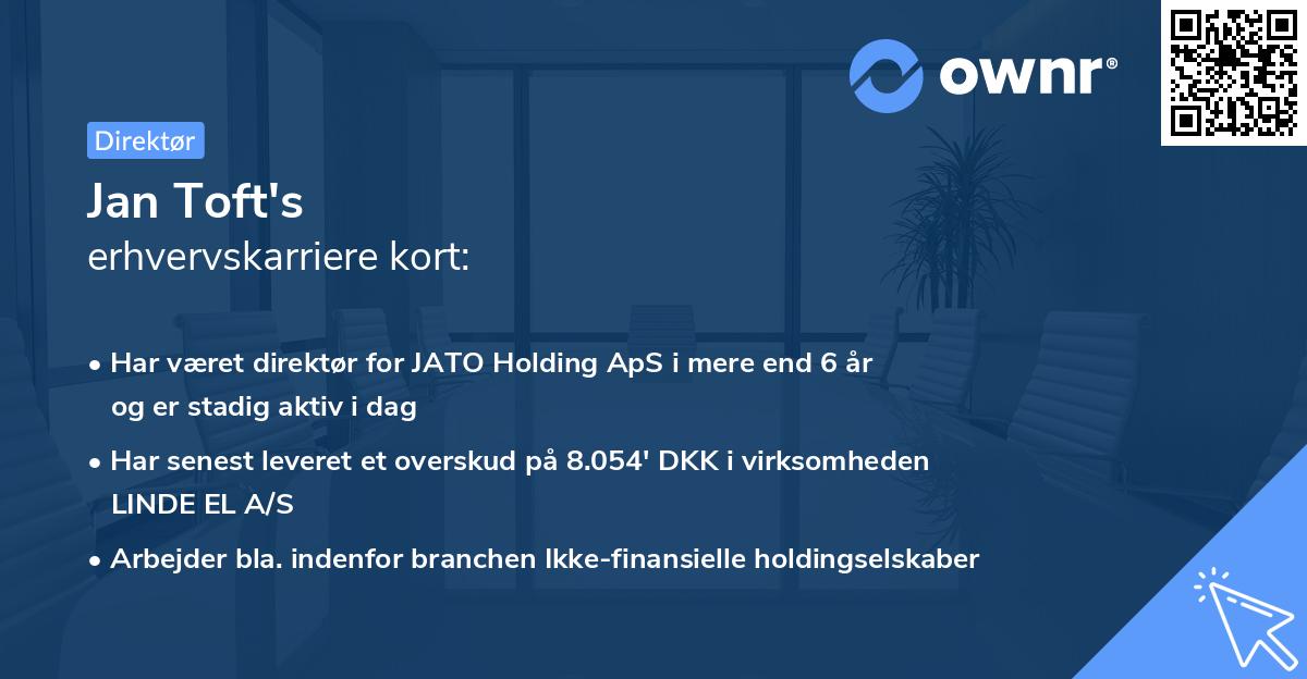 Jan Toft's erhvervskarriere kort