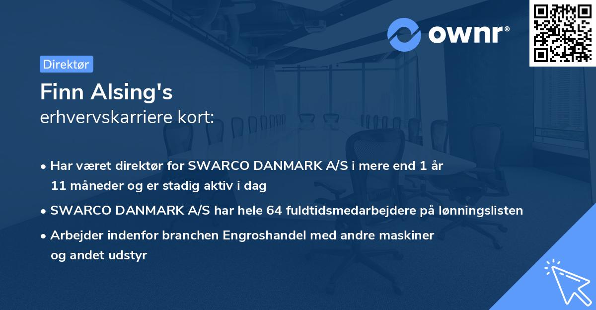 Finn Alsing's erhvervskarriere kort