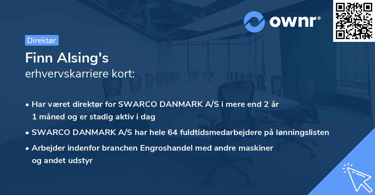 Finn Alsing's erhvervskarriere kort