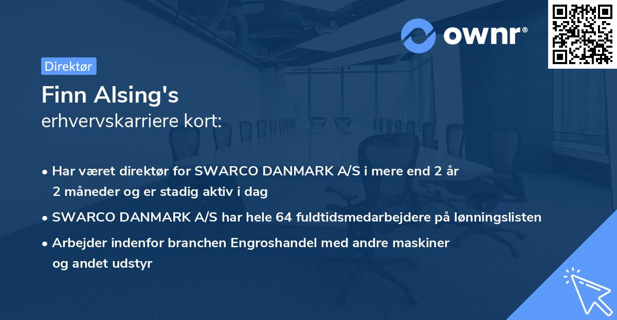 Finn Alsing's erhvervskarriere kort