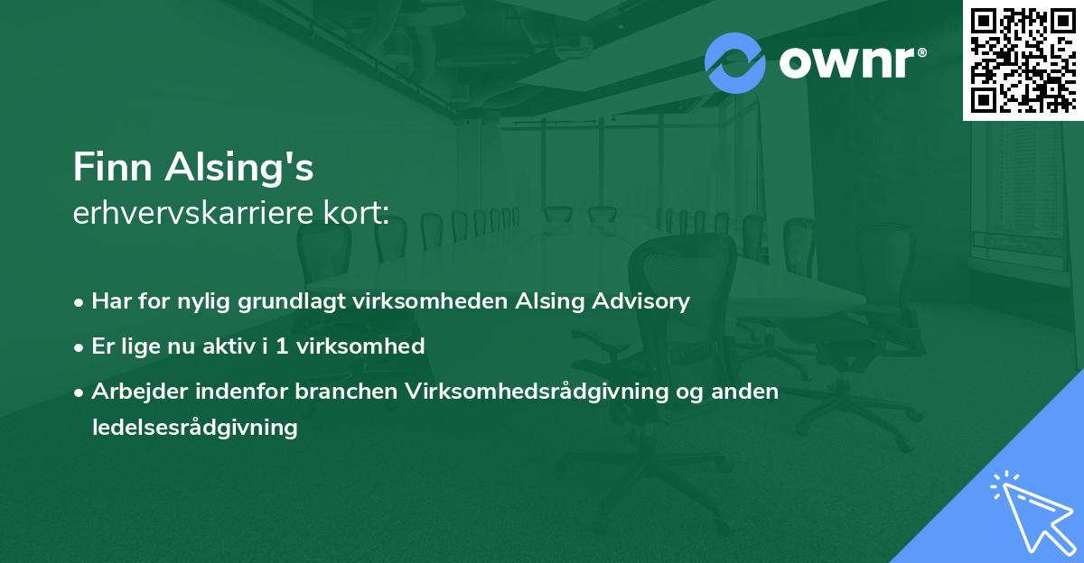 Finn Alsing's erhvervskarriere kort