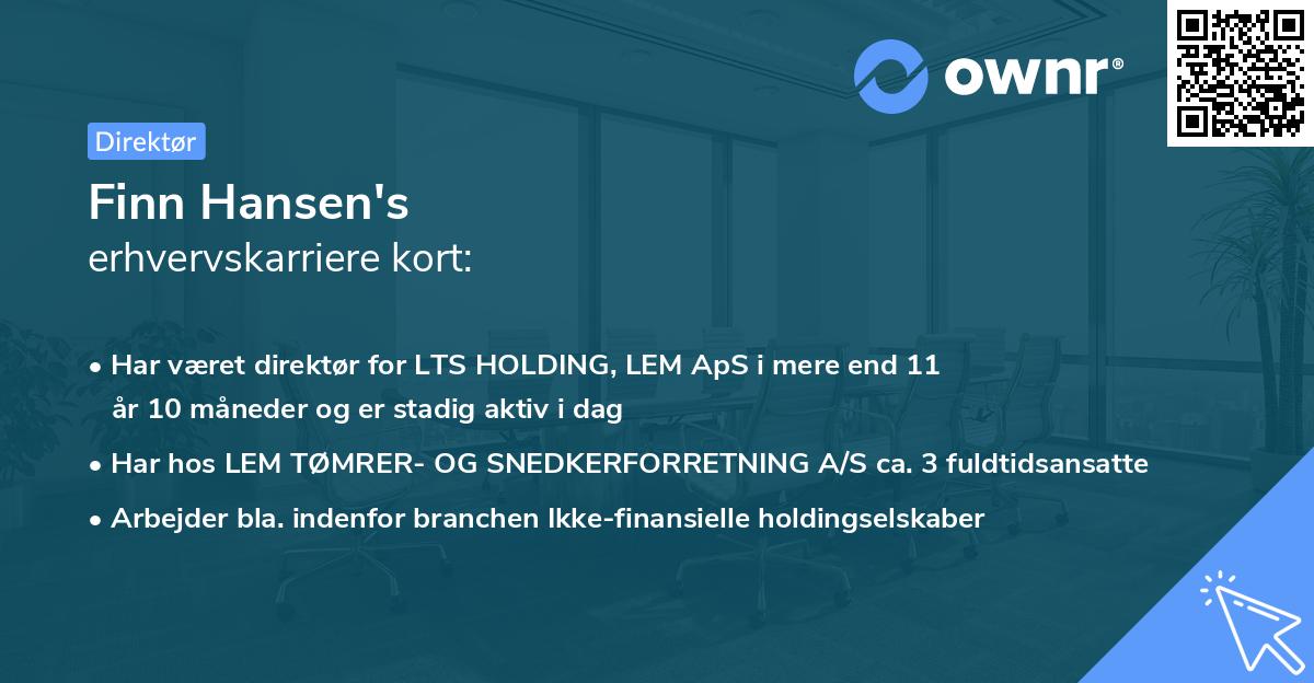 Finn Hansen's erhvervskarriere kort