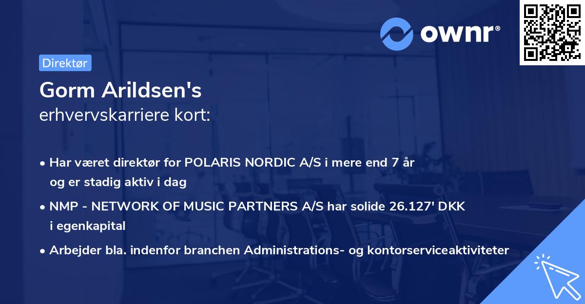Gorm Arildsen's erhvervskarriere kort