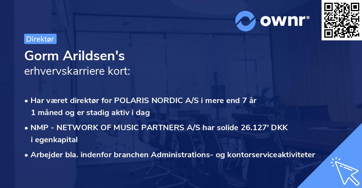 Gorm Arildsen's erhvervskarriere kort